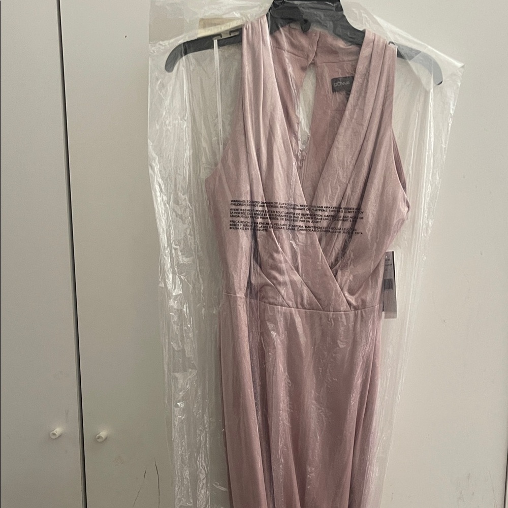 Donna Ricco Shimmering Blush Midi Dress - Picture 4 of 4